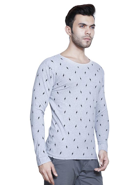 grey cotton front print t-shirt - 15523945 - Zoom Image - 2