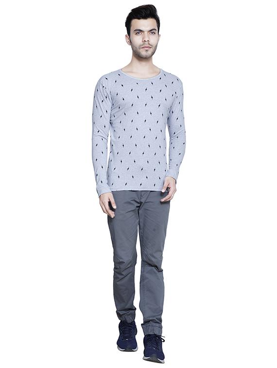 grey cotton front print t-shirt - 15523945 - Zoom Image - 4