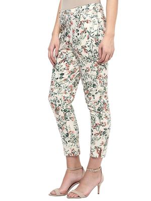 bottom slit floral trousers - 15524047 - Standard Image - 2