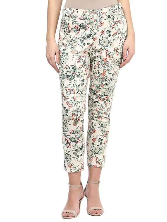 bottom slit floral trousers - 15524047 - Zoom Image - 1