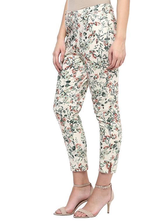 bottom slit floral trousers - 15524047 - Zoom Image - 2