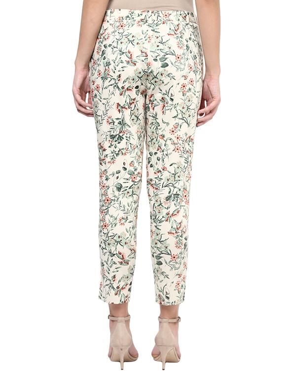 bottom slit floral trousers - 15524047 - Zoom Image - 3