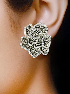grey silver tone stone earrings - 15524138 - Standard Image - 3