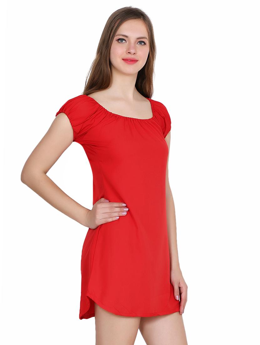 scarlet gathered neck detail dress - 15524878 - Zoom Image - 2
