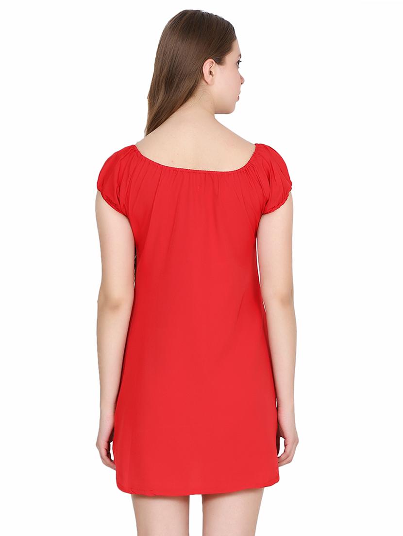scarlet gathered neck detail dress - 15524878 - Zoom Image - 3