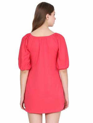 balloon sleeved a-line dress - 15524882 - Standard Image - 3
