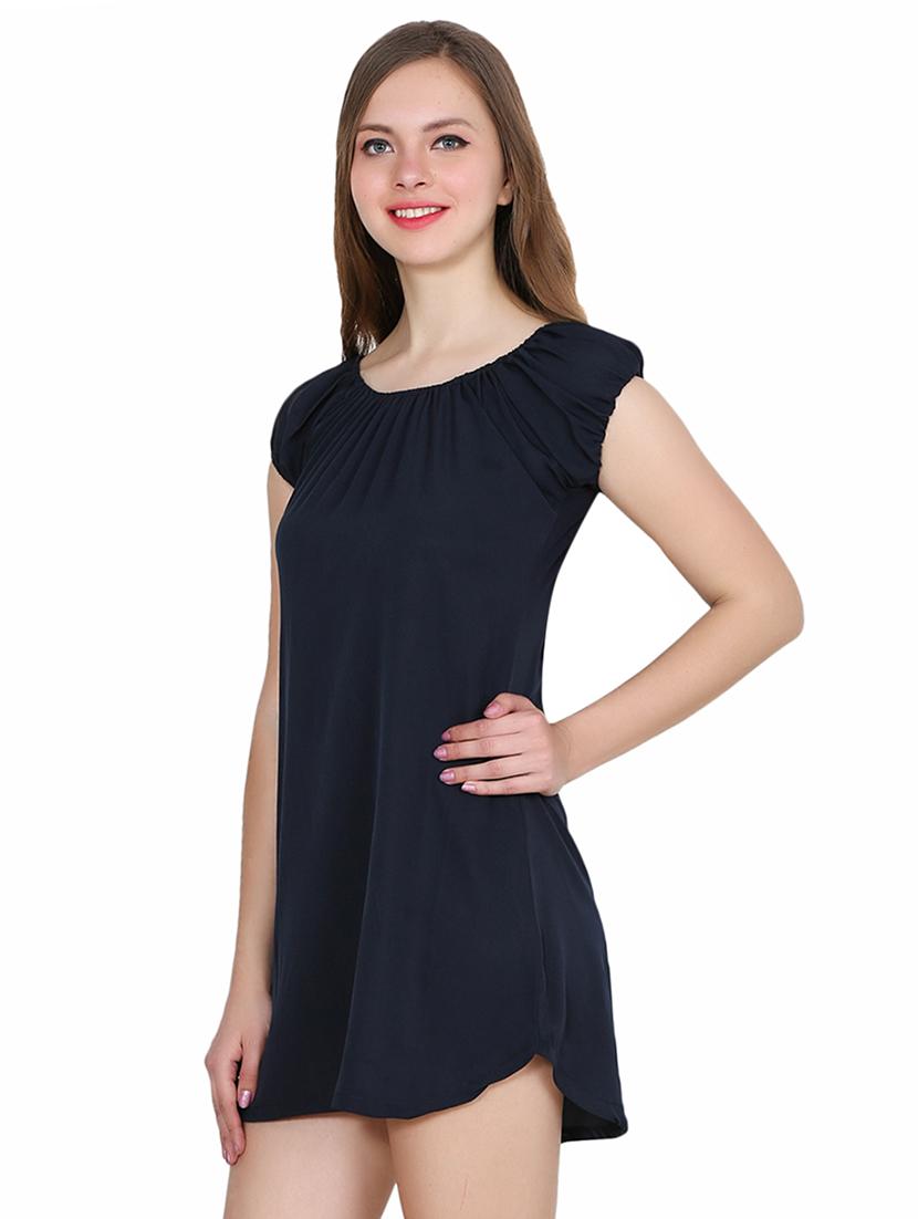 gathered neck detail a-line dress - 15524884 - Zoom Image - 2