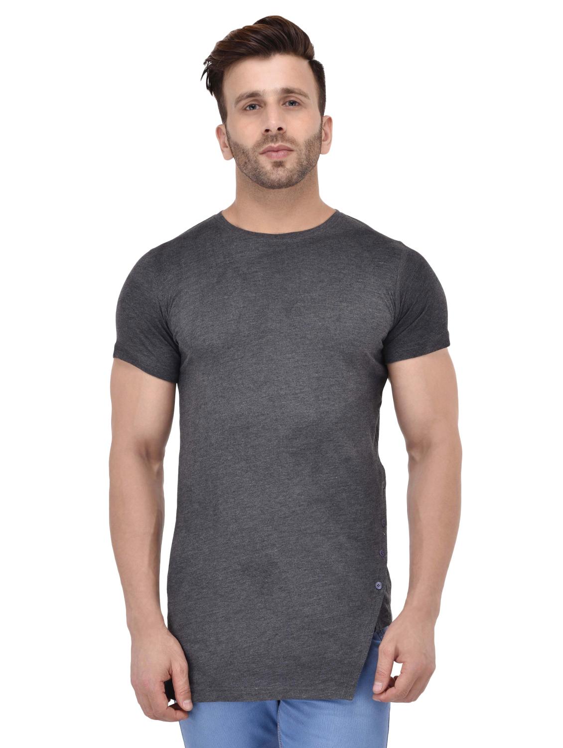 grey cotton asymmetric t-shirt - 15525644 - Zoom Image - 1