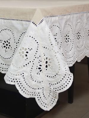 cotton lace border table cover - 15526635 - Standard Image - 2
