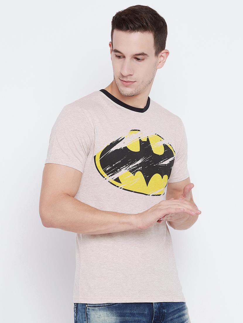 beige cotton chest print t-shirt - 15526766 - Zoom Image - 2