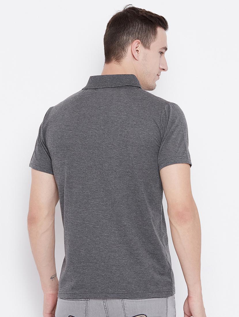grey solid t-shirt - 15526773 - Zoom Image - 3