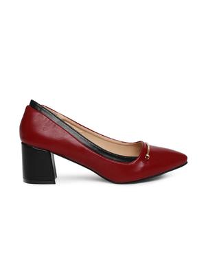 maroon slip on pumps - 15527027 - Standard Image - 2