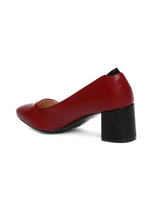 maroon slip on pumps - 15527027 - Standard Image - 3