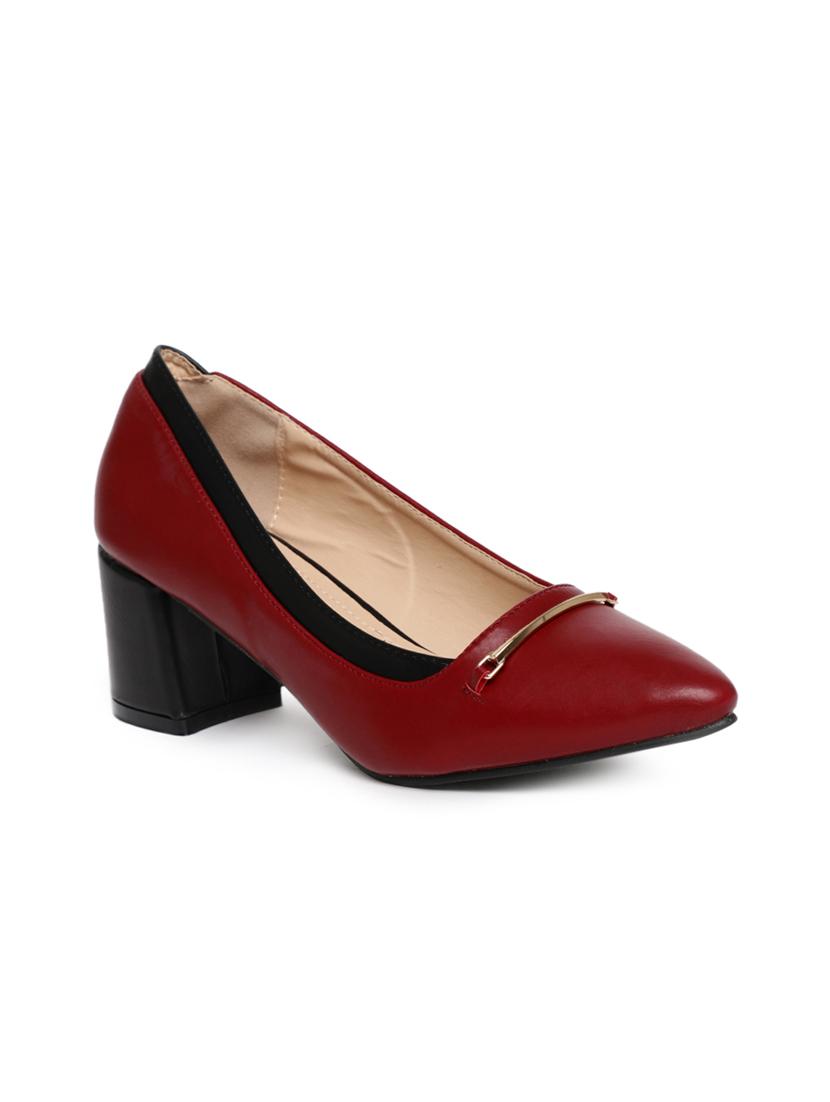 maroon slip on pumps - 15527027 - Zoom Image - 1