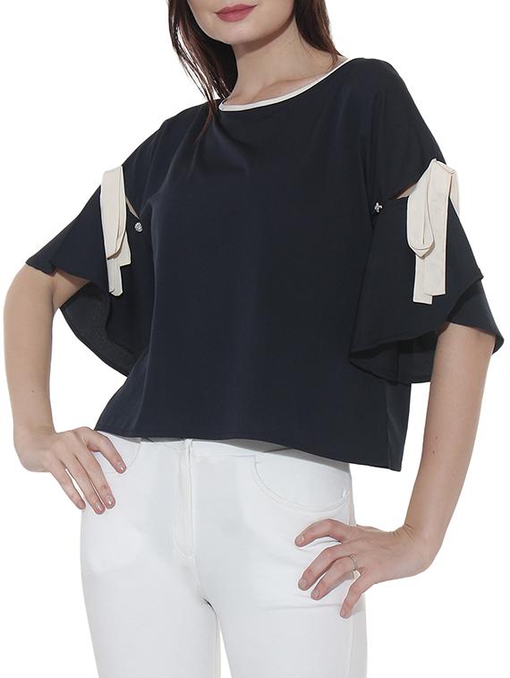 Button Strap knot detailed boxy top - 15527435 - Zoom Image - 1