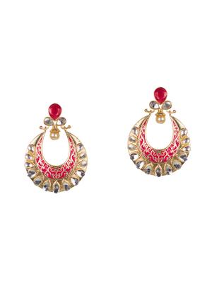 pink gold tone kundan earrings - 15527461 - Standard Image - 2