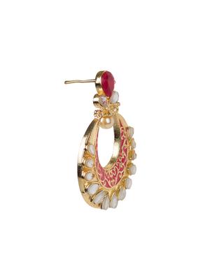 pink gold tone kundan earrings - 15527461 - Standard Image - 3
