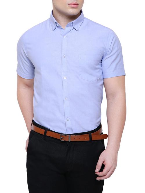 light blue cotton formal shirt - 15528125 - Standard Image - 1