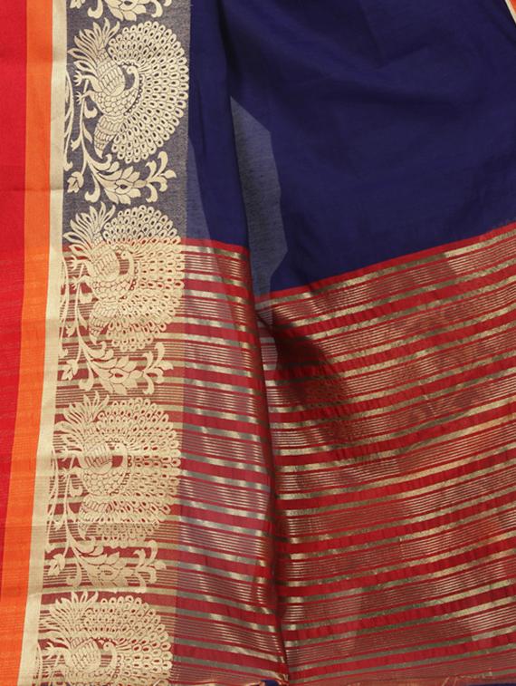 conversational zari border banarasi saree with blouse - 15528187 - Zoom Image - 3