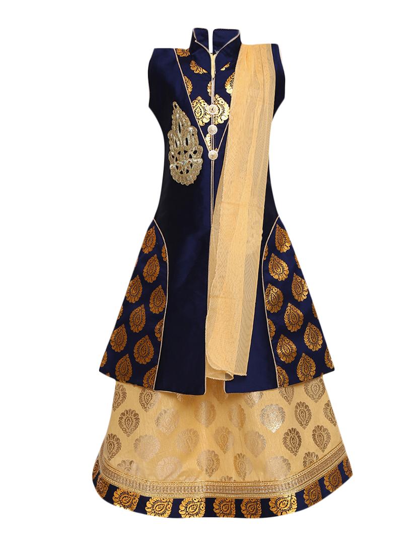 blue cotton lehnga choli - 15528960 - Zoom Image - 1