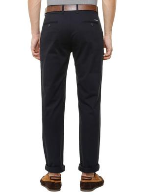 navy blue cotton blend chinos - 15530108 - Standard Image - 2