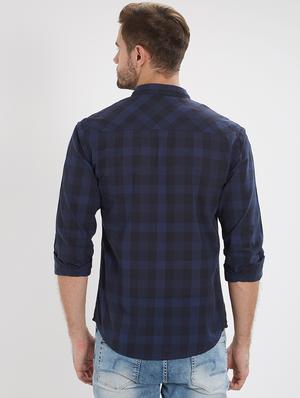blue cotton casual shirt - 15530567 - Standard Image - 3