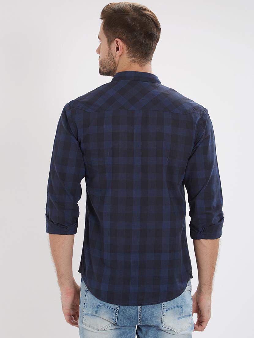 blue cotton casual shirt - 15530567 - Zoom Image - 3