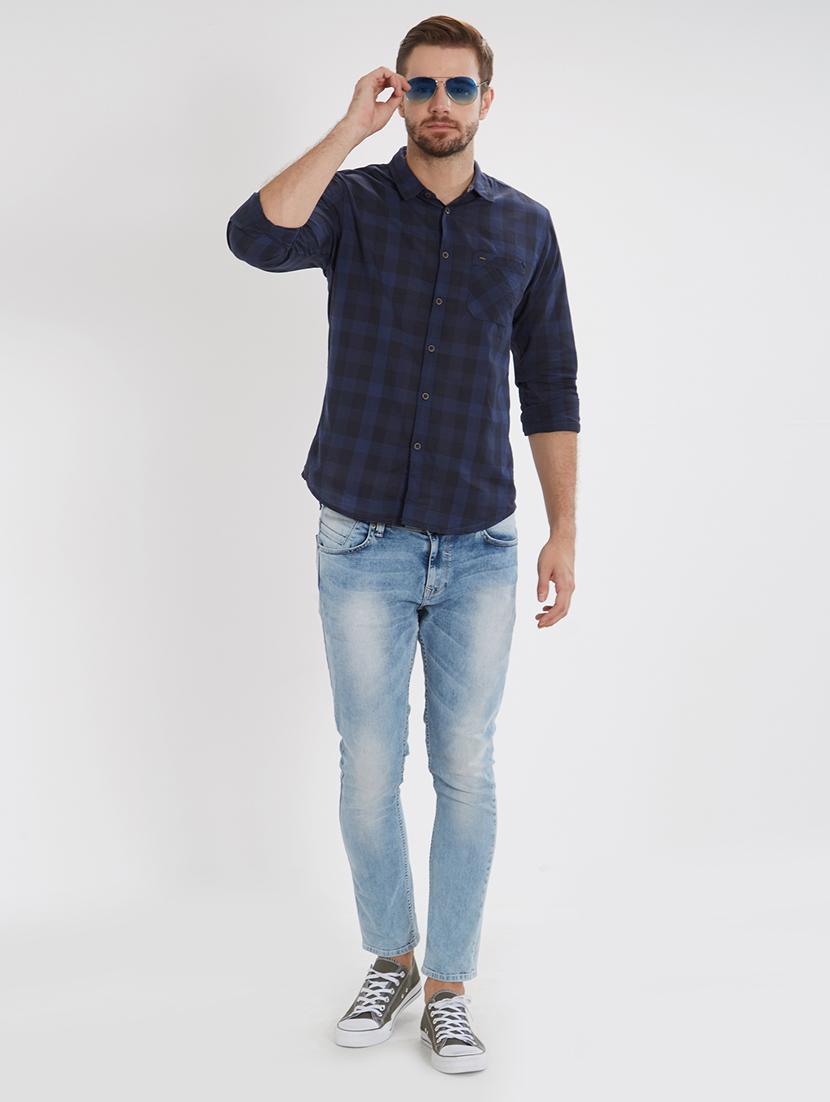blue cotton casual shirt - 15530567 - Zoom Image - 4