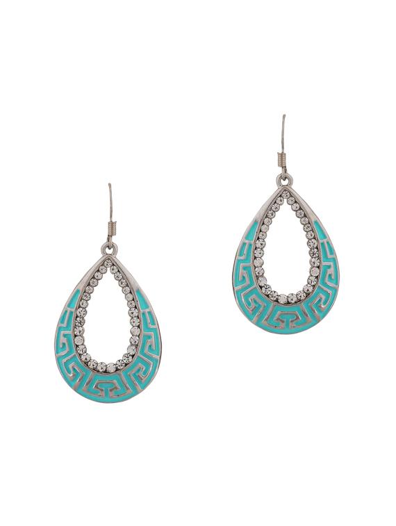 blue silver tone drop earrings - 15532066 - Zoom Image - 1