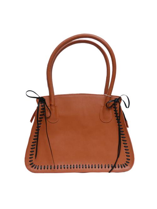 tan leatherette (pu) regular handbag - 15533497 - Standard Image - 1