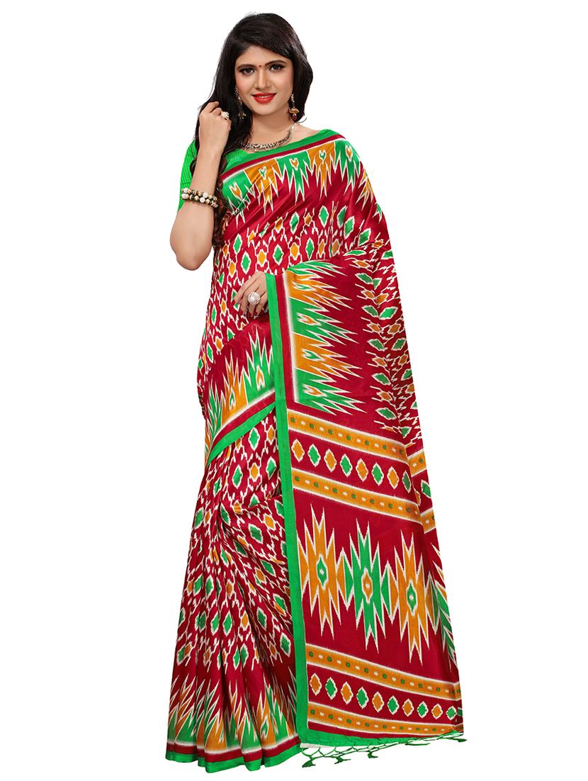 printed maheshwari saree with blouse - 15533559 - Zoom Image - 1