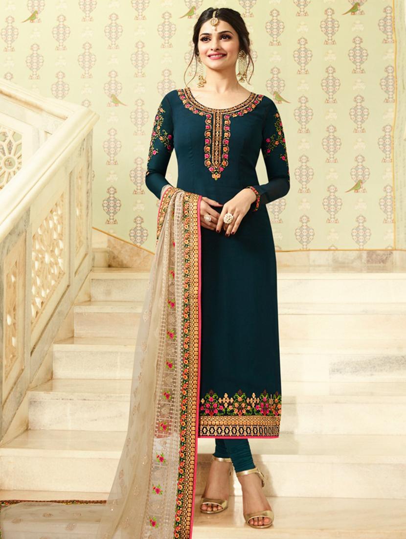 Floral embroidery churidaar suit set - 15534011 - Zoom Image - 1