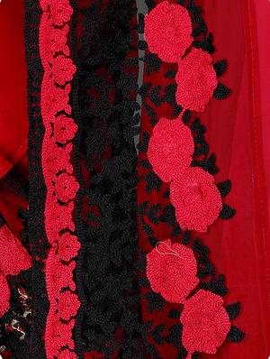 floral dori thread embroidered saree with blouse - 15534791 - Standard Image - 4