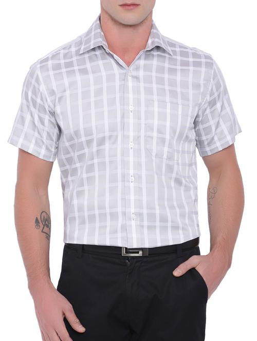 grey cotton casual shirt - 15535444 - Standard Image - 1