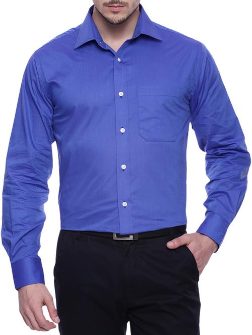 blue cotton formal shirt - 15535453 - Standard Image - 1