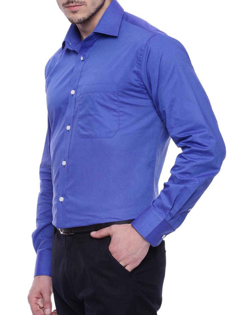 blue cotton formal shirt - 15535453 - Zoom Image - 2