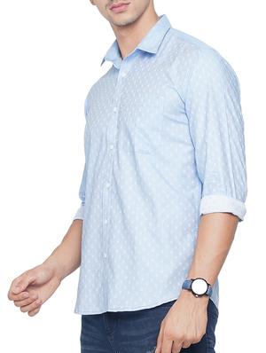 blue cotton casual shirt - 15535480 - Standard Image - 2