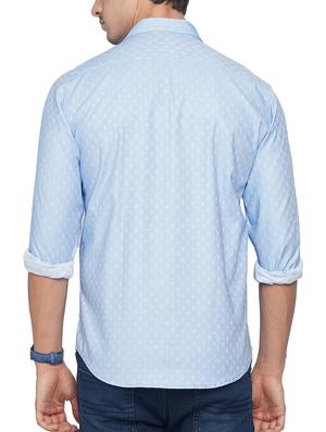 blue cotton casual shirt - 15535480 - Standard Image - 3