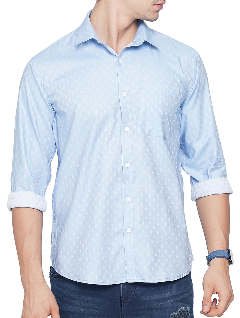 blue cotton casual shirt - 15535480 - Zoom Image - 1