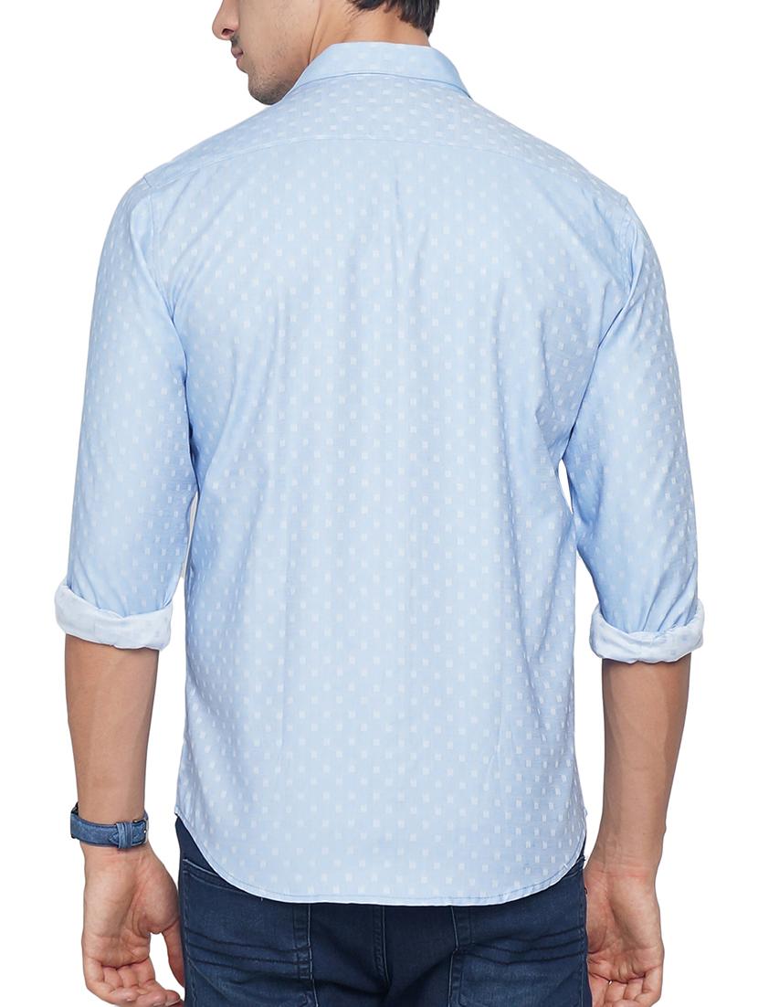 blue cotton casual shirt - 15535480 - Zoom Image - 3
