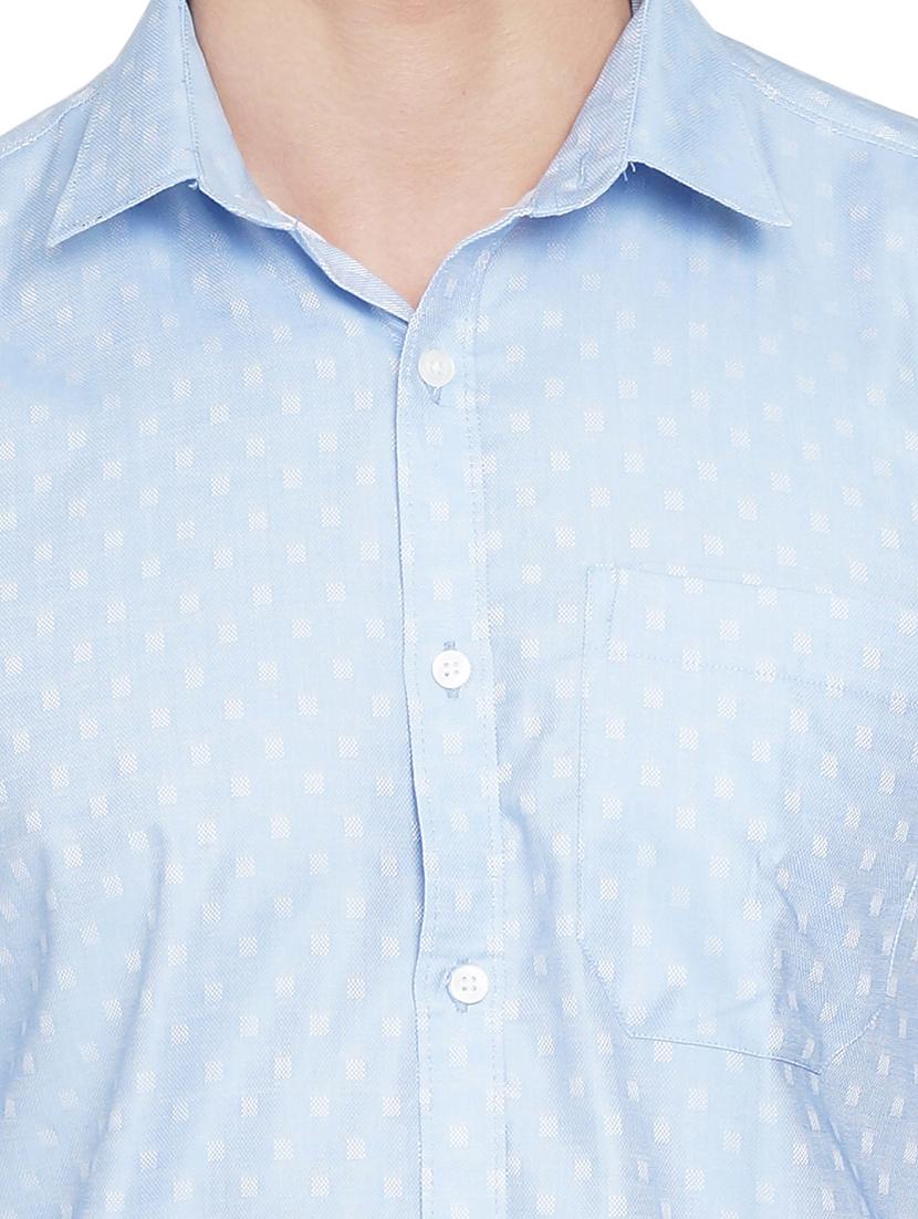 blue cotton casual shirt - 15535480 - Zoom Image - 4