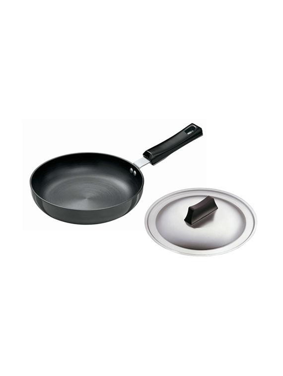 Futura Hard Anodised Frying Pan 22 cm, 4.06 mm (rounded sides) with SS lid (L09) - 15536990 - Zoom Image - 1