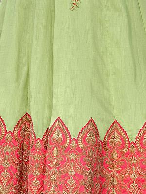 embroidered semi-stitched anarkali suit - 15537474 - Standard Image - 2