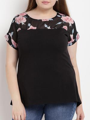 floral sheer panel top - 15538321 - Standard Image - 1