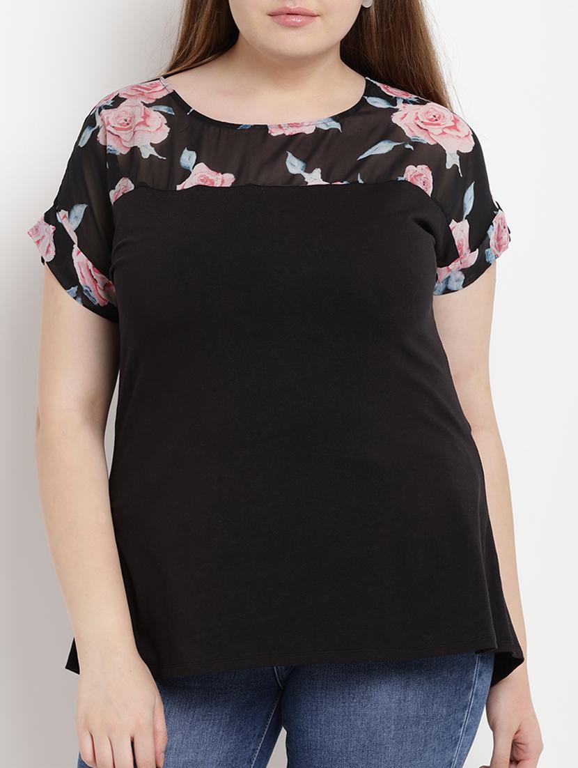 floral sheer panel top - 15538321 - Zoom Image - 1