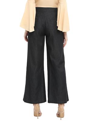 front slit wide leg trousers - 15539453 - Standard Image - 3