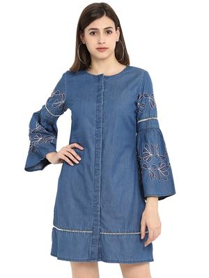 embroidered sleeve detail dress - 15539466 - Standard Image - 2