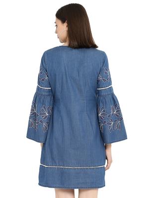 embroidered sleeve detail dress - 15539466 - Standard Image - 4