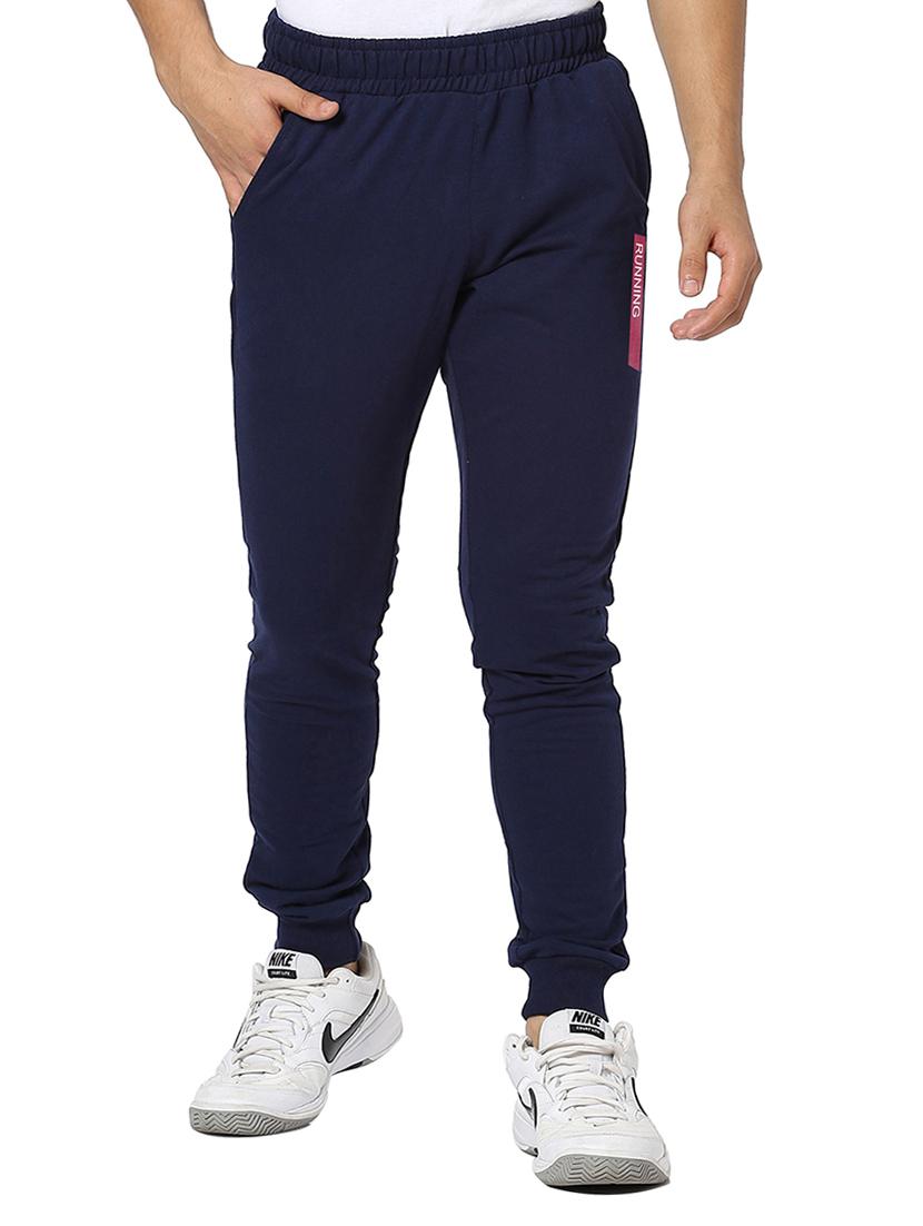 navy blue cotton blend jogger - 15540388 - Zoom Image - 1