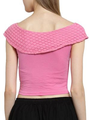 pink cotton lycra solid blouse - 15541149 - Standard Image - 3